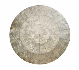 Round Capiz Placemat in Gray, Set of 4
