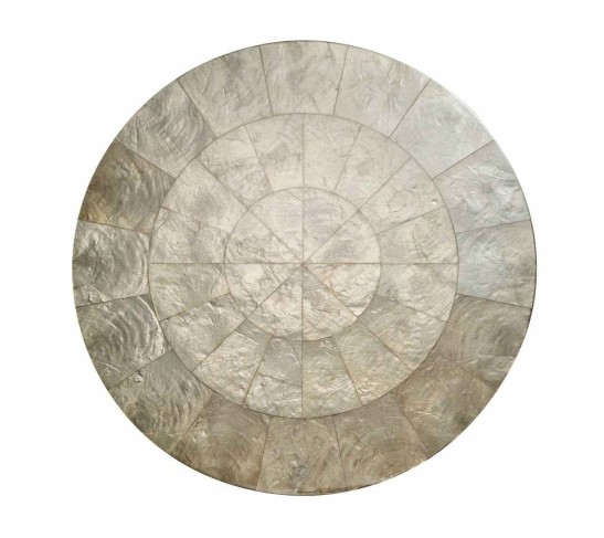 Round Capiz Placemat in Gray, Set of 4