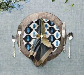 Round Capiz Placemat in Gray, Set of 4