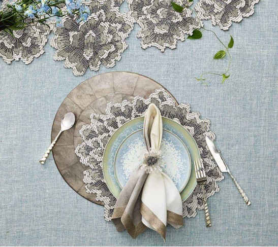 Round Capiz Placemat in Gray, Set of 4