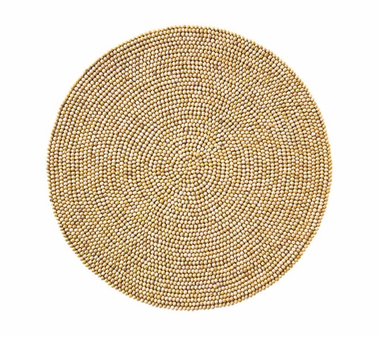 Wood Round Placemat in Natural, Set of 4