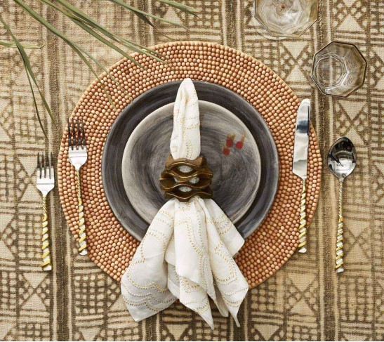 Wood Round Placemat in Natural, Set of 4