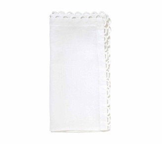 Loop Edge Napkin in White, Set of 4