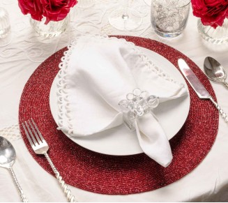 Loop Edge Napkin in White, Set of 4