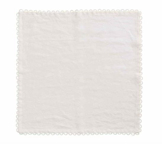 Loop Edge Napkin in White, Set of 4