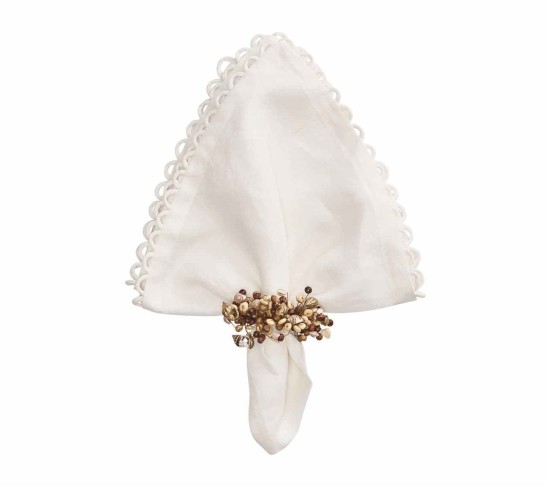 Loop Edge Napkin in White, Set of 4