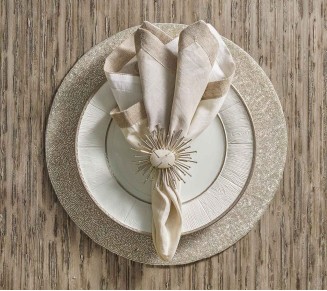 Dip Dye Napkin in Gray & Silver, Set of 4
