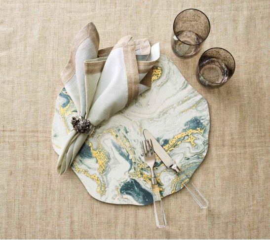 Dip Dye Napkin in Gray & Silver, Set of 4