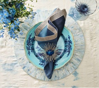 Dip Dye Napkin in Navy & Blue, Set of 4