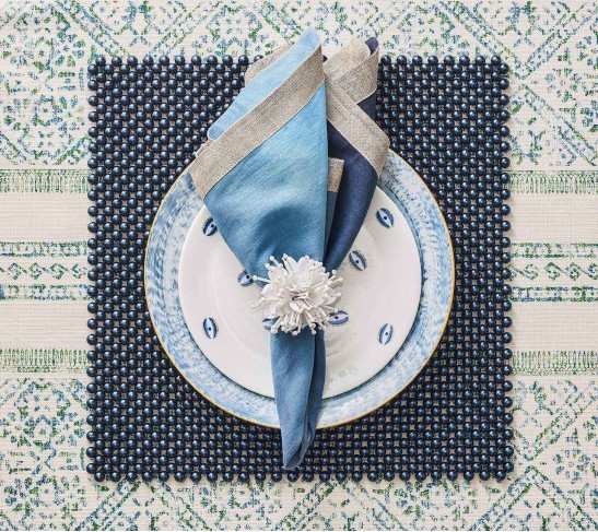 Dip Dye Napkin in Navy & Blue, Set of 4