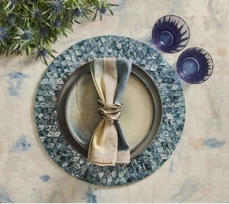 Dip Dye Napkin in Sage & Midnight, Set of 4