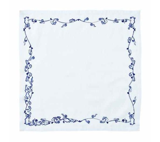 Ming Border Napkin in White & Navy, Set of 4