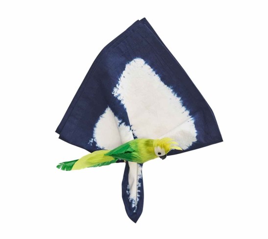 Congo Napkin in White & Blue, Set of 4