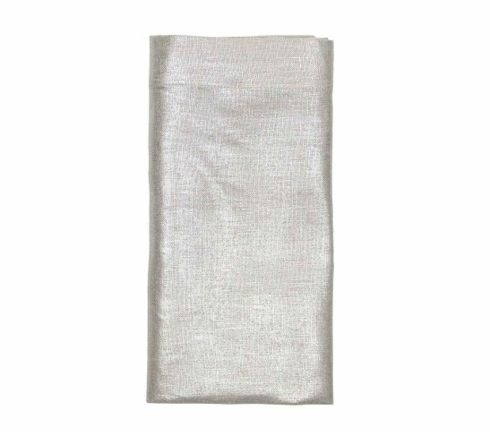 Metallic Linen Napkin in Natural & Silver, Set of 4
