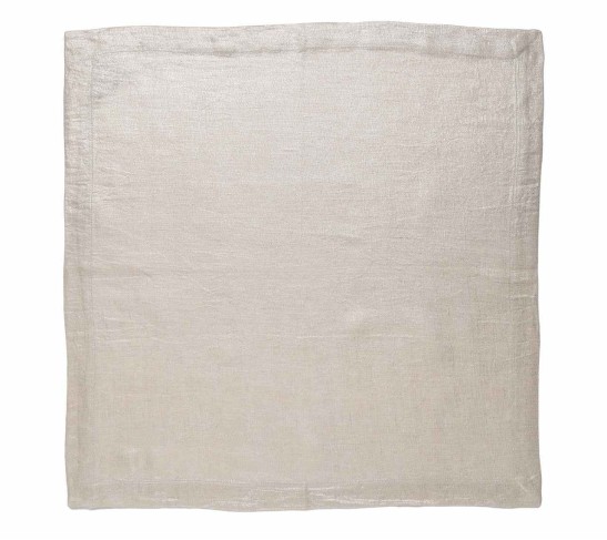 Metallic Linen Napkin in Natural & Silver, Set of 4