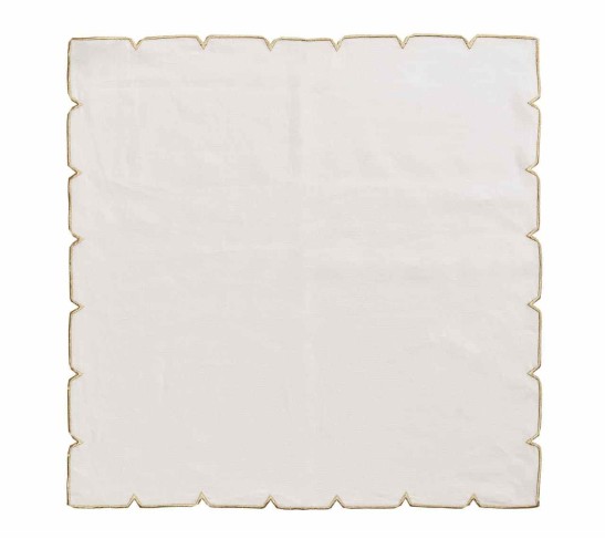 Divot Napkin in White & Gold, Set of 4