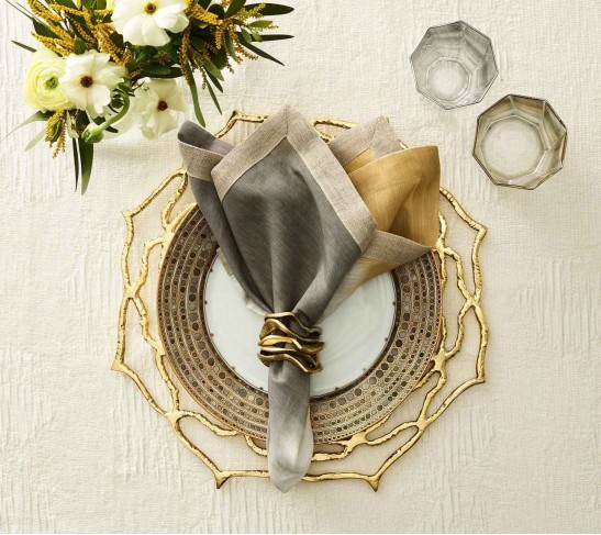 Flux Napkin Ring in Gold, Set of 4