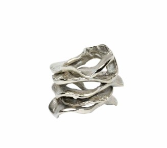 Flux Napkin Ring in Silver, Set of 4