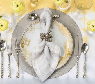 Flux Napkin Ring in Silver, Set of 4