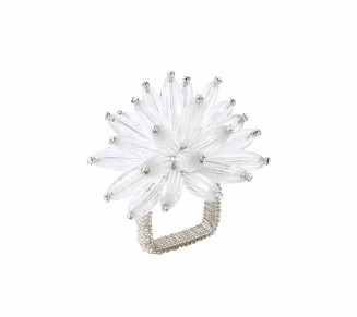Constellation Napkin Ring in Silver & Crystal, Set of 4