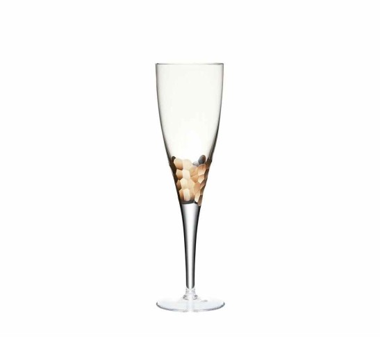 Paillette White Wine Glass in Gold, Set of 4