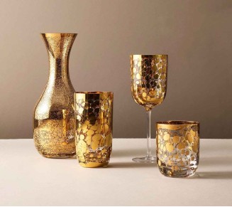 Crackle Tumbler in Gold, Set of 4