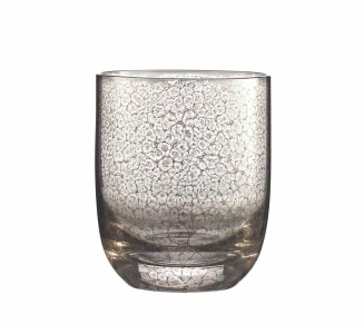 Crackle Double Old Fashioned in Platinum, Set of 4