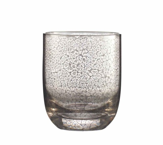 Crackle Double Old Fashioned in Platinum, Set of 4