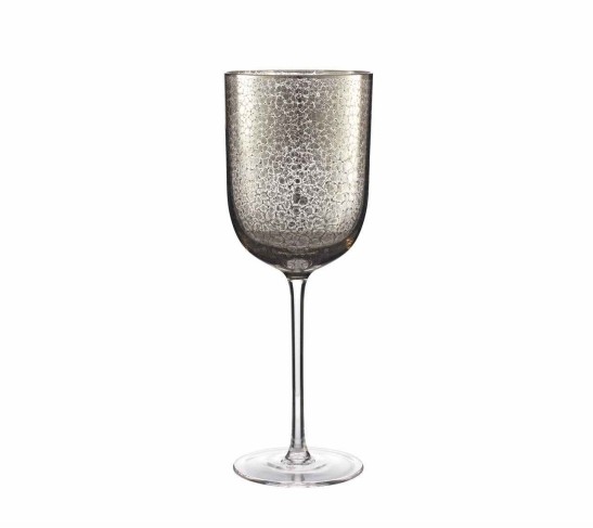 Crackle Goblet in Platinum, Set of 4