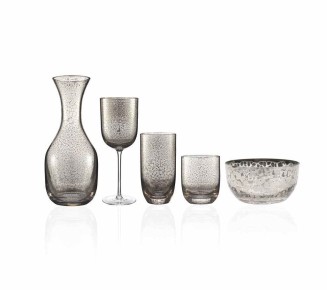 Crackle Goblet in Platinum, Set of 4