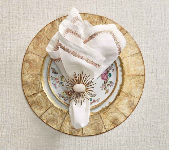Flare Napkin Ring in Gold, Set of 4