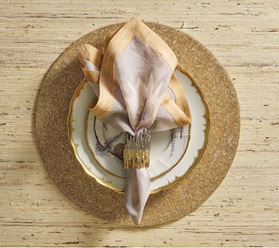 Patina Napkin Ring in Gold & Silver, Set of 4