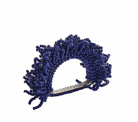 Carnival Napkin Ring in Navy, Set of 4