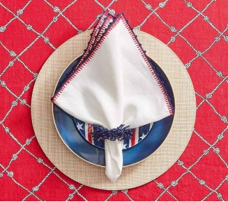 Carnival Napkin Ring in Navy, Set of 4