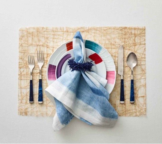 Carnival Napkin Ring in Navy, Set of 4