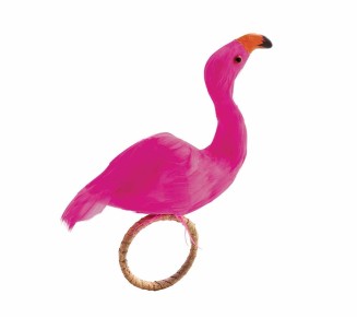 Flamingo Napkin Ring in Pink & Orange, Set of 4