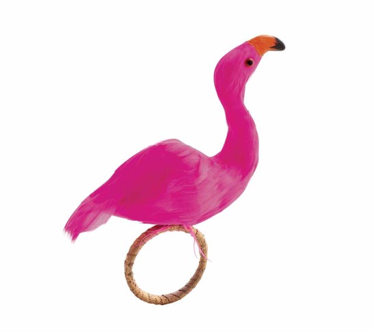 Flamingo Napkin Ring in Pink & Orange, Set of 4