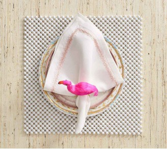 Flamingo Napkin Ring in Pink & Orange, Set of 4