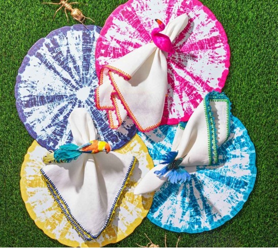 Flamingo Napkin Ring in Pink & Orange, Set of 4