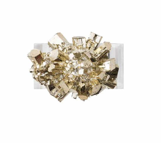 Geode Napkin Rings in Gold, Set of 4 in a Gift Box