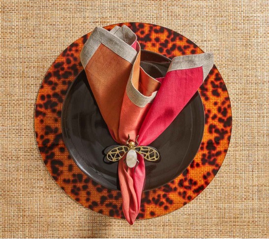 Fly Away Napkin Ring in Black & Multi, Set of 4
