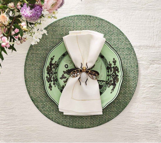 Fly Away Napkin Ring in Black & Multi, Set of 4
