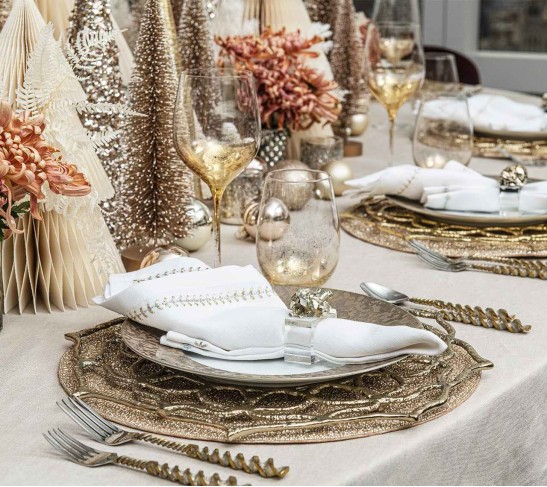 Sahara Charger in Gold, Set of 4
