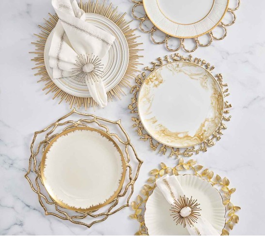 Sahara Charger in Gold, Set of 4