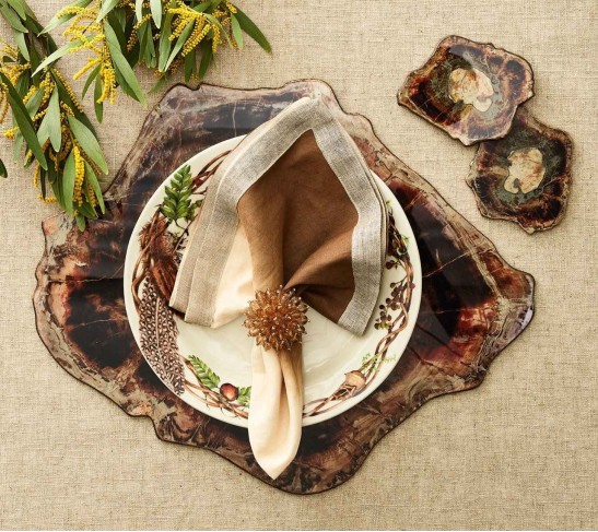 Fossil Placemat in Brown & Multi, Set of 4