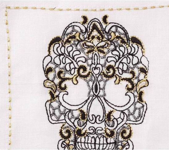 Catrina Cocktail Napkins in White & Multi, Set of 6 in a Gift Box