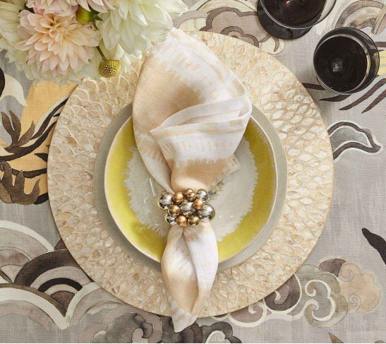 Bazaar Napkin in Ivory & Natural, Set of 4