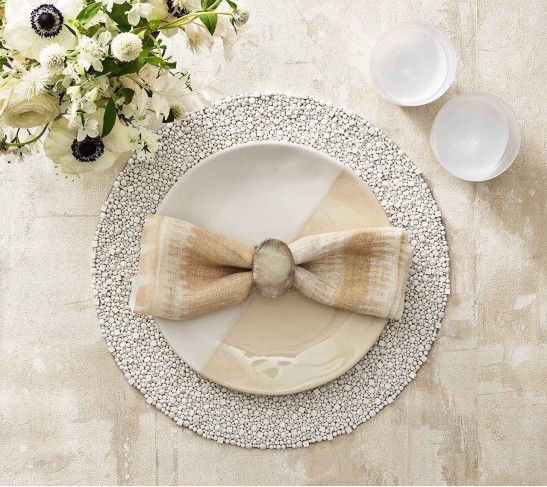 Bazaar Napkin in Ivory & Natural, Set of 4