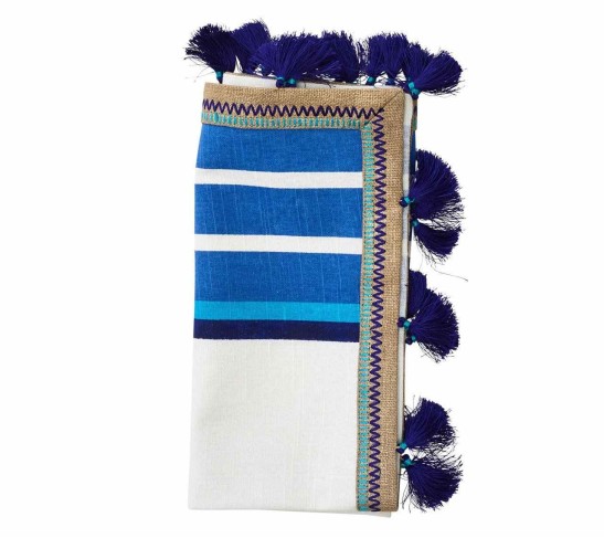 Jaipur Napkin in White & Blue, Set of 4