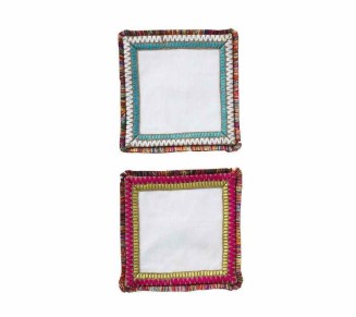 Spectrum Cocktail Napkins in White & Multi, Set of 6 in a Gift Box
